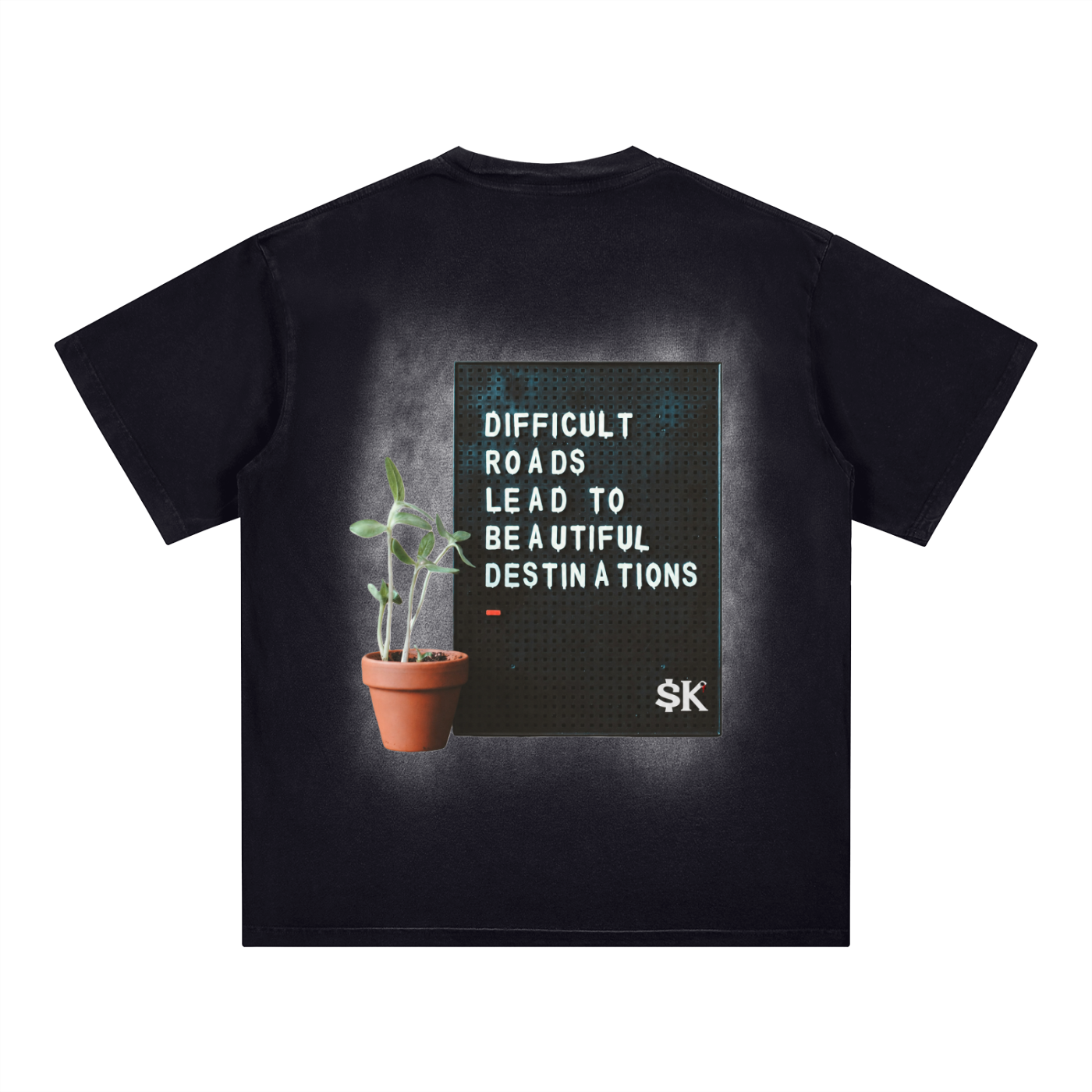$uccessKillz WillyWolf “Difficult Roads Lead To Beautiful Destinations “ Washed T-Shirt