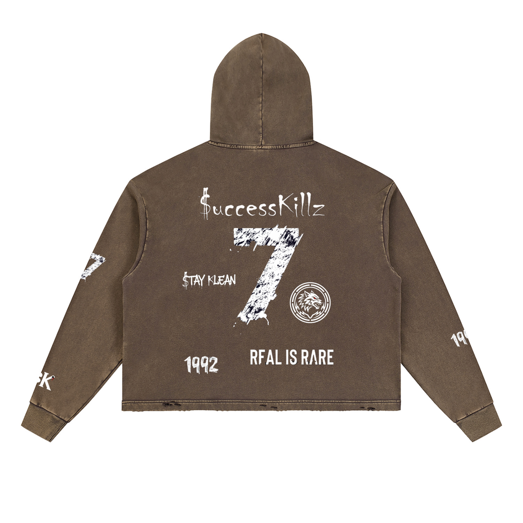 $uccessKillz “$TAY KLEAN” + “REAL IS RARE” Vintage Washed Hoodie
