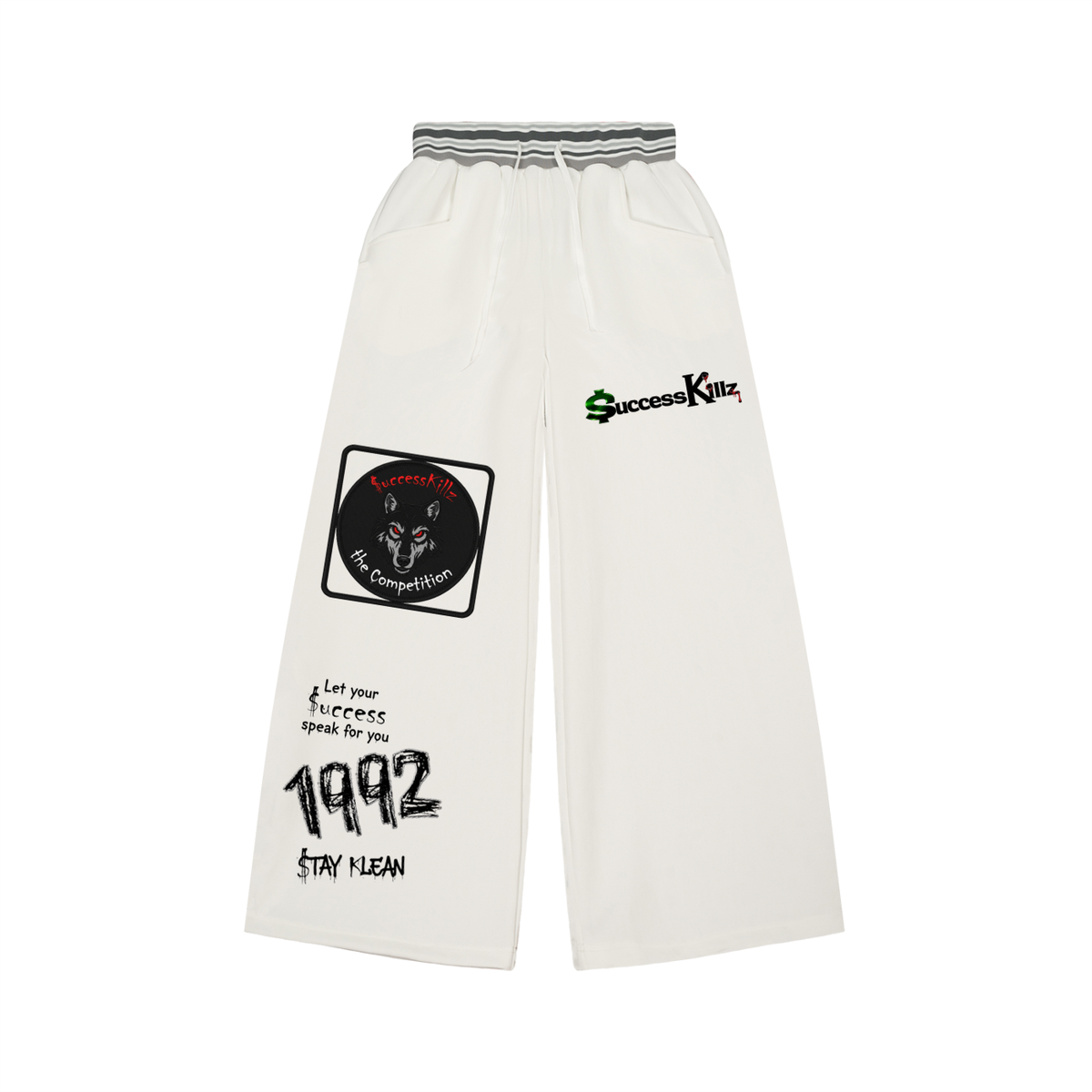 $uccessKillz “Let Your $uccess Speak For You” White Pants