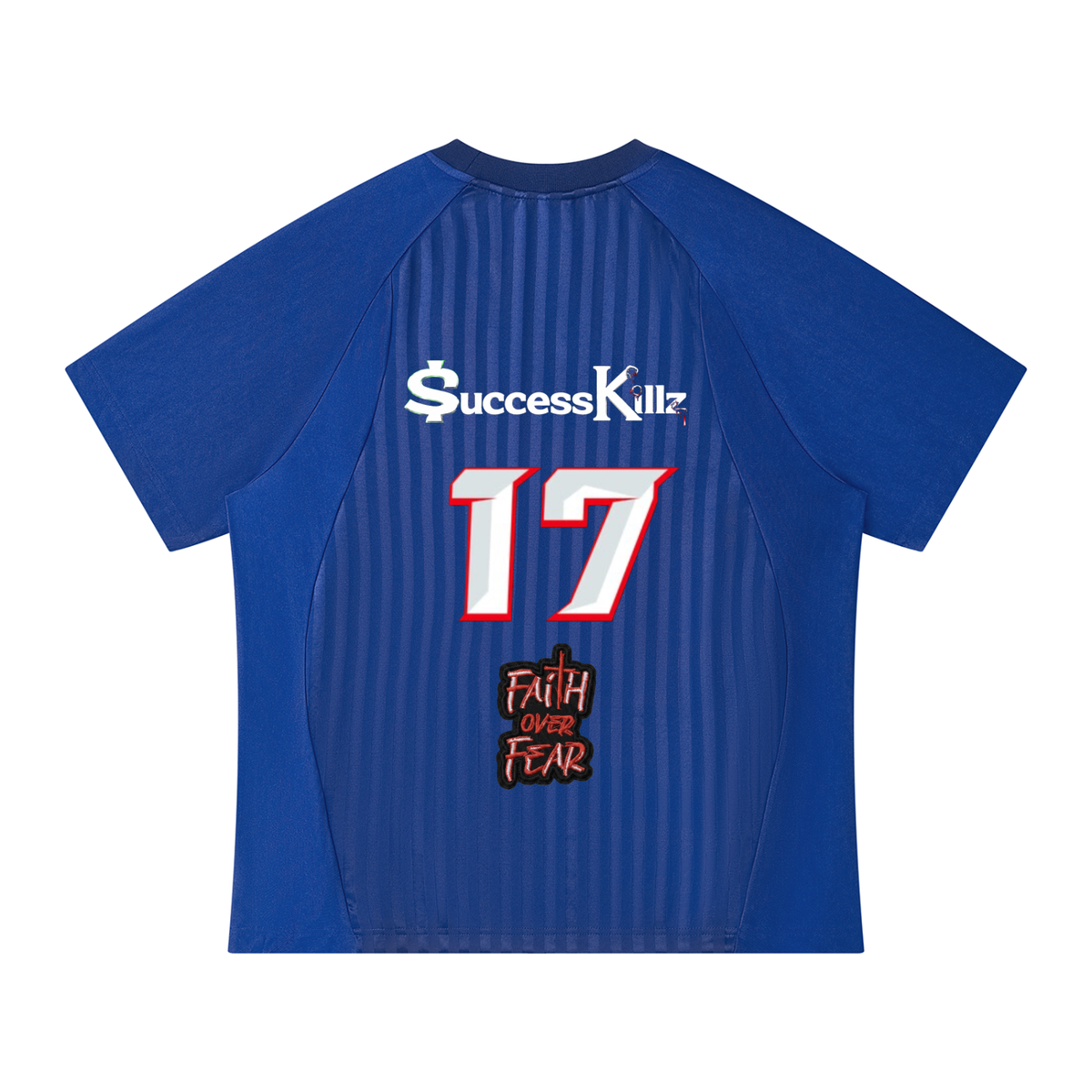 Unisex $K “Wolf Mascot” + “Faith Over Fear” Striped Soccer Jersey