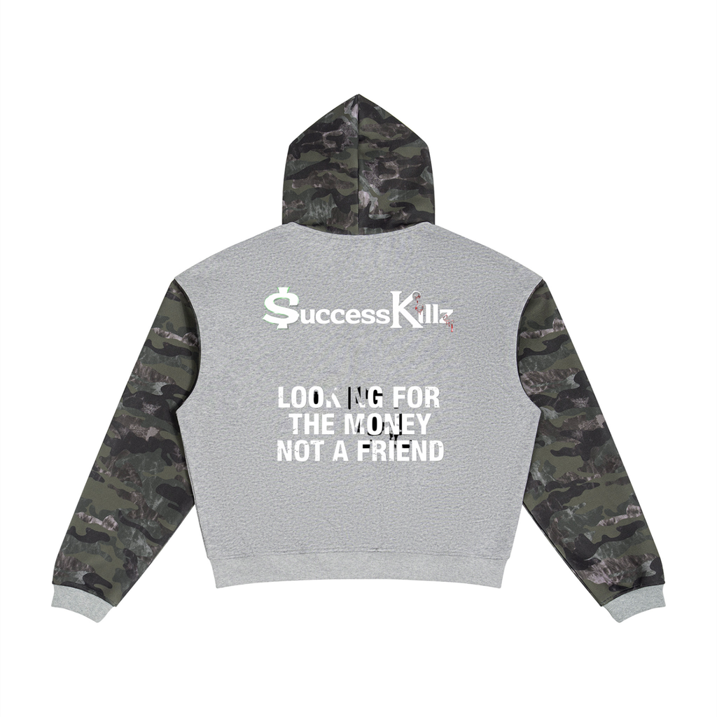 Unisex $K “Looking For The Money Not A Friend” Camo Zip Hoodie