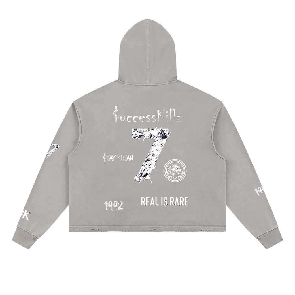 $uccessKillz “$TAY KLEAN” + “REAL IS RARE” Vintage Washed Hoodie