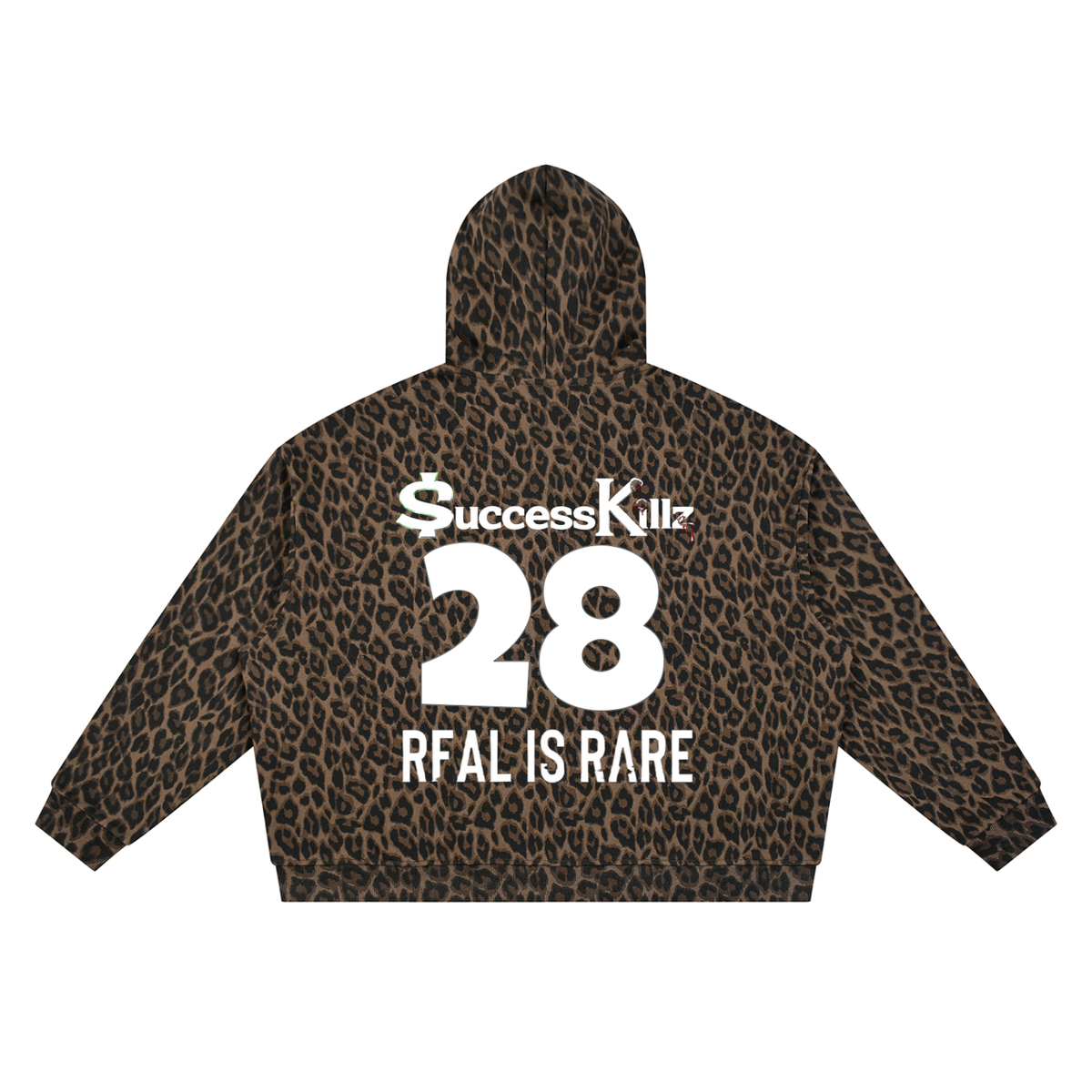 Unisex $K “REAL IS RARE” Leopard Zip Hoodie
