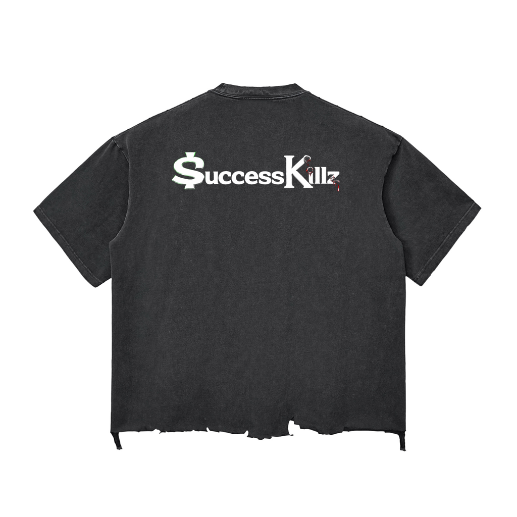 $uccessKillz WillyWolf “ Kill The Scene, Murder It. Walk Away Clean” Raw-Hem T-shirt