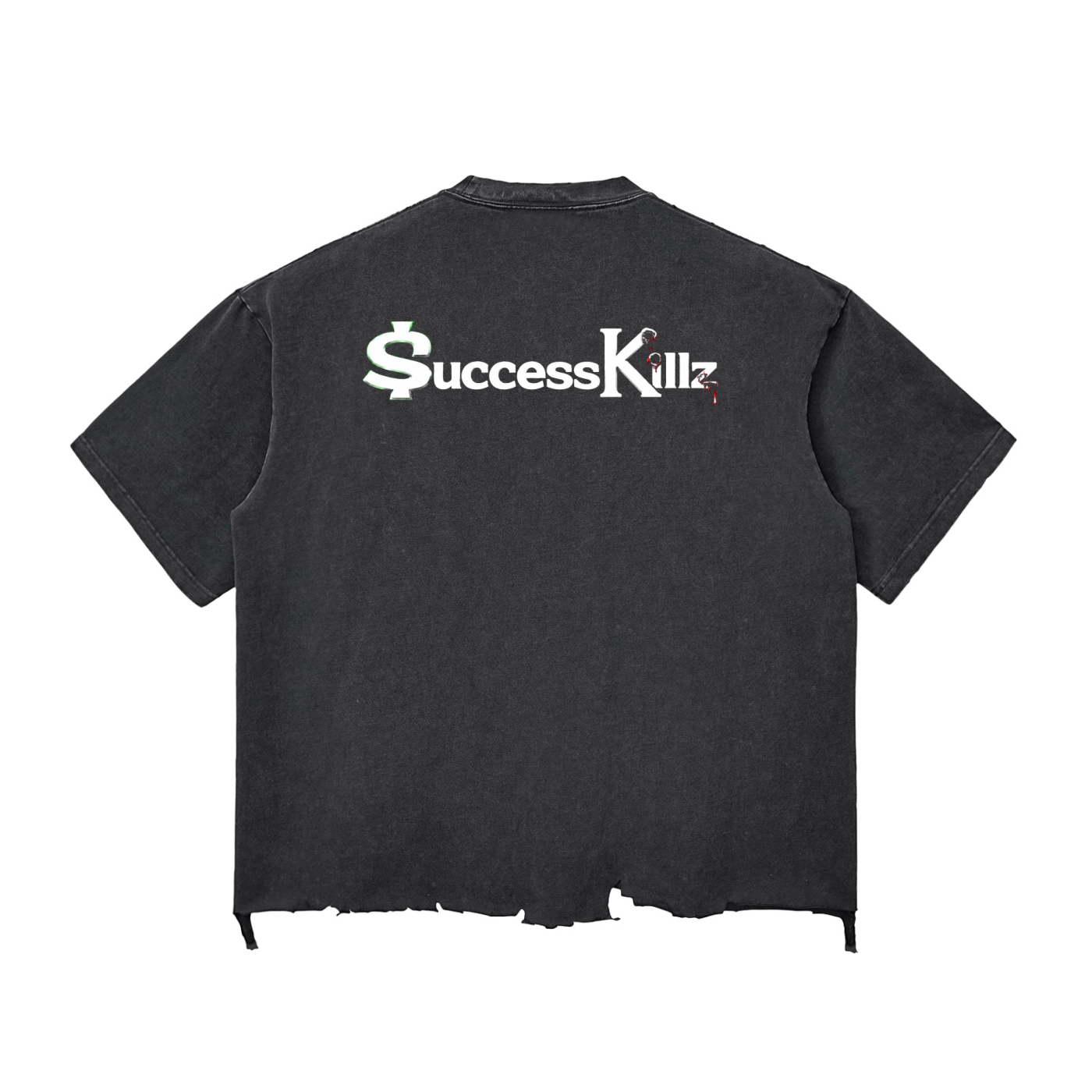 $uccessKillz WillyWolf “ Kill The Scene, Murder It. Walk Away Clean” Raw-Hem T-shirt