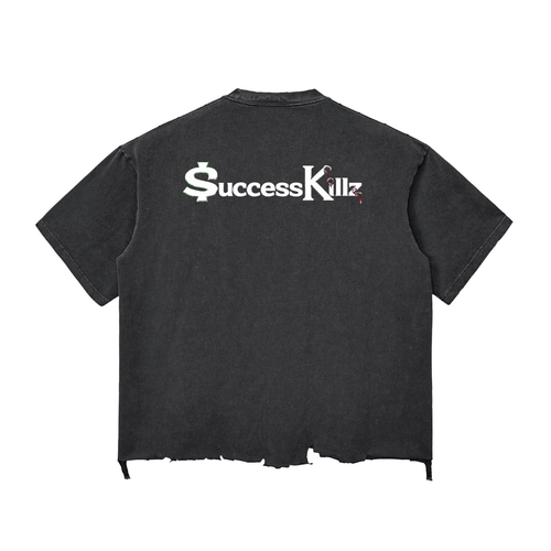 $uccessKillz WillyWolf “ Kill The Scene, Murder It. Walk Away Clean” Raw-Hem T-shirt