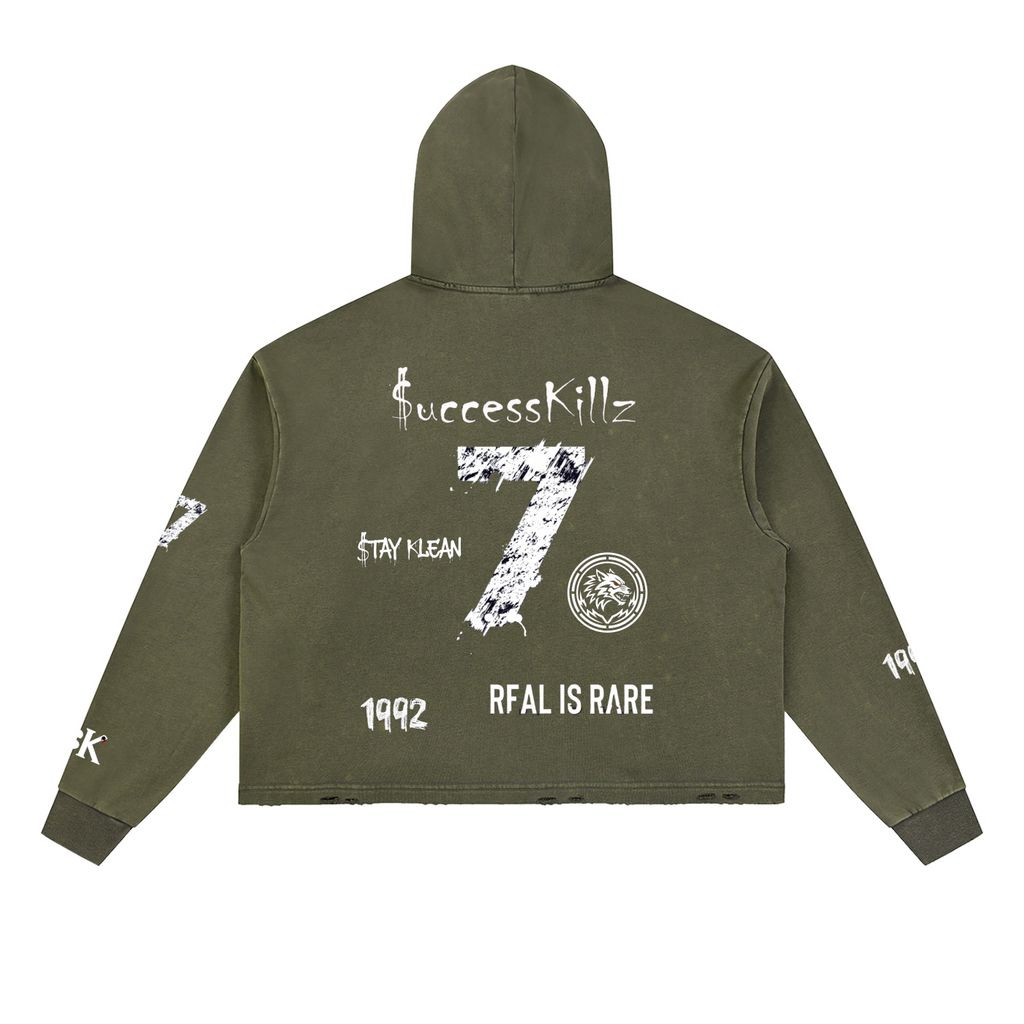 $uccessKillz “$TAY KLEAN” + “REAL IS RARE” Vintage Washed Hoodie