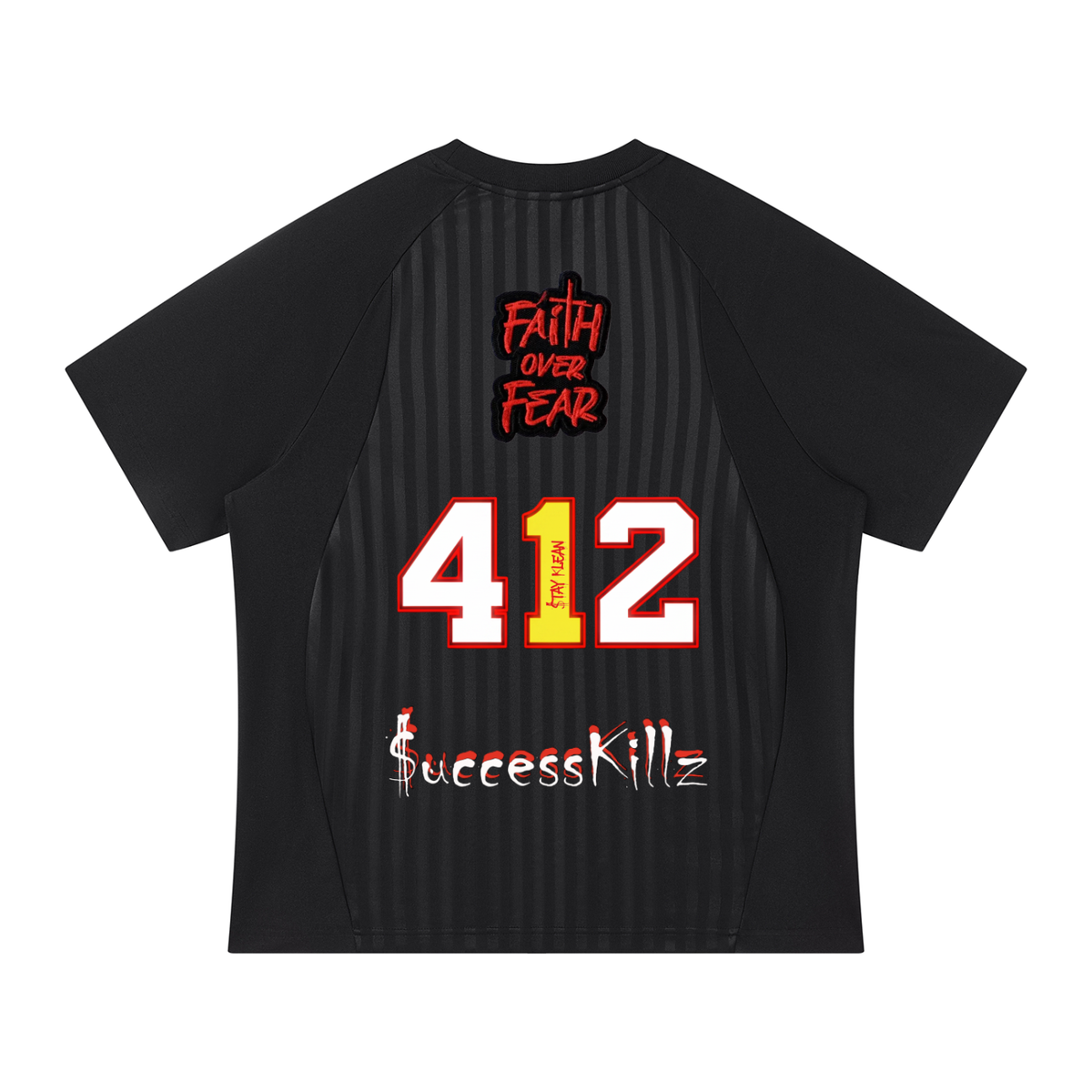 Unisex $K “$TAY KLEAN” + “Faith Over Fear” Striped Soccer Jersey