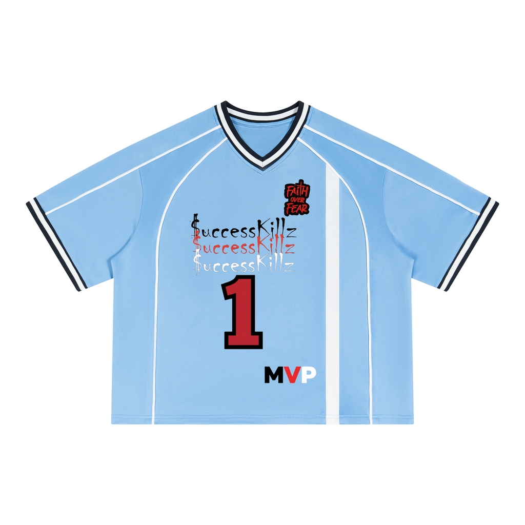 Unisex $uccessKillz “MVP” + “Faith Over Fear” Oversized Soccer Jersey