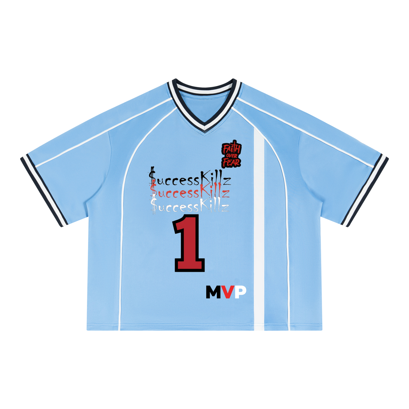 Unisex $uccessKillz “MVP” + “Faith Over Fear” Oversized Soccer Jersey