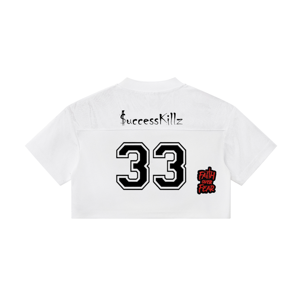 Women's $uccessKillz “Faith Over Fear” Retro Crop Football Jersey