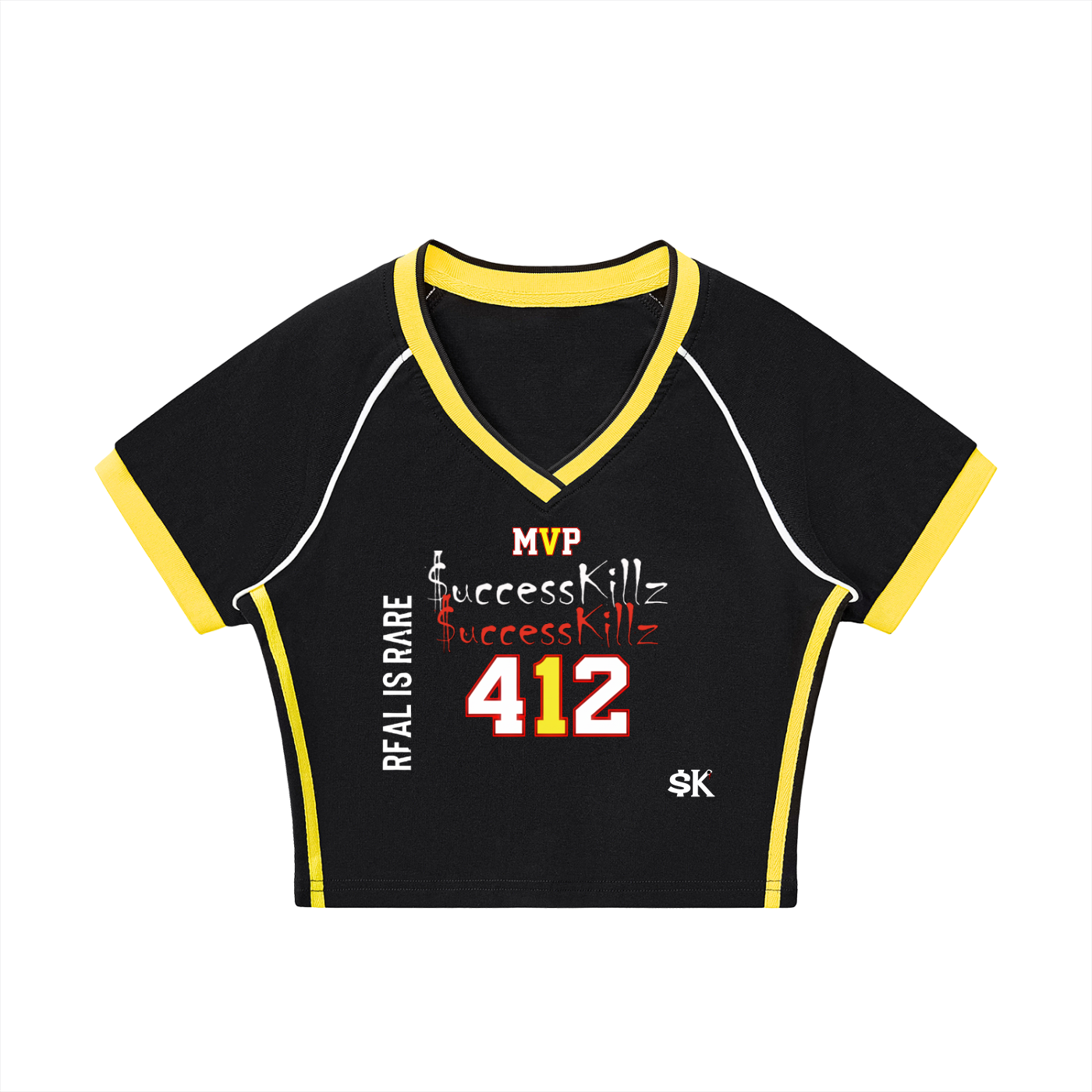 Women's $uccessKillz “MVP” + “REAL IS RARE” Retro Crop Jersey