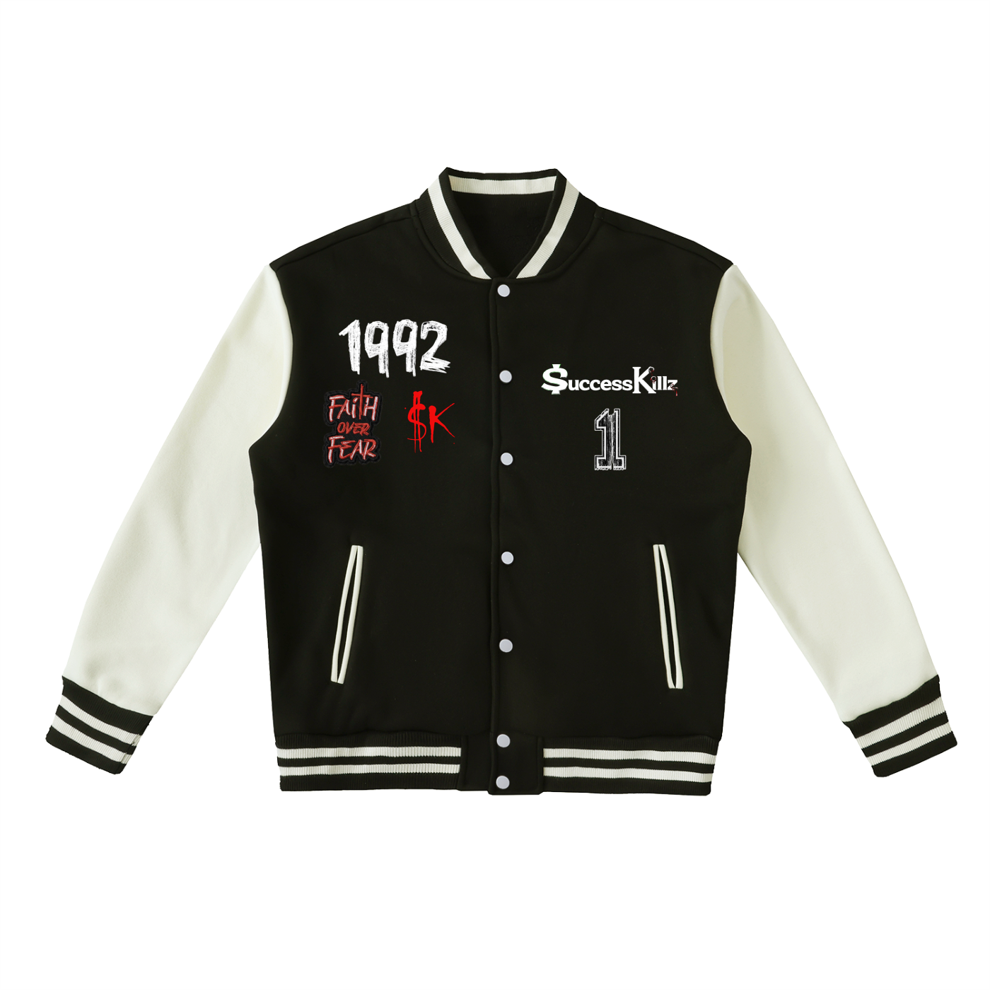 Two-Tone $uccessKillz “Faith Over Fear” + “1992” Varsity Jacket