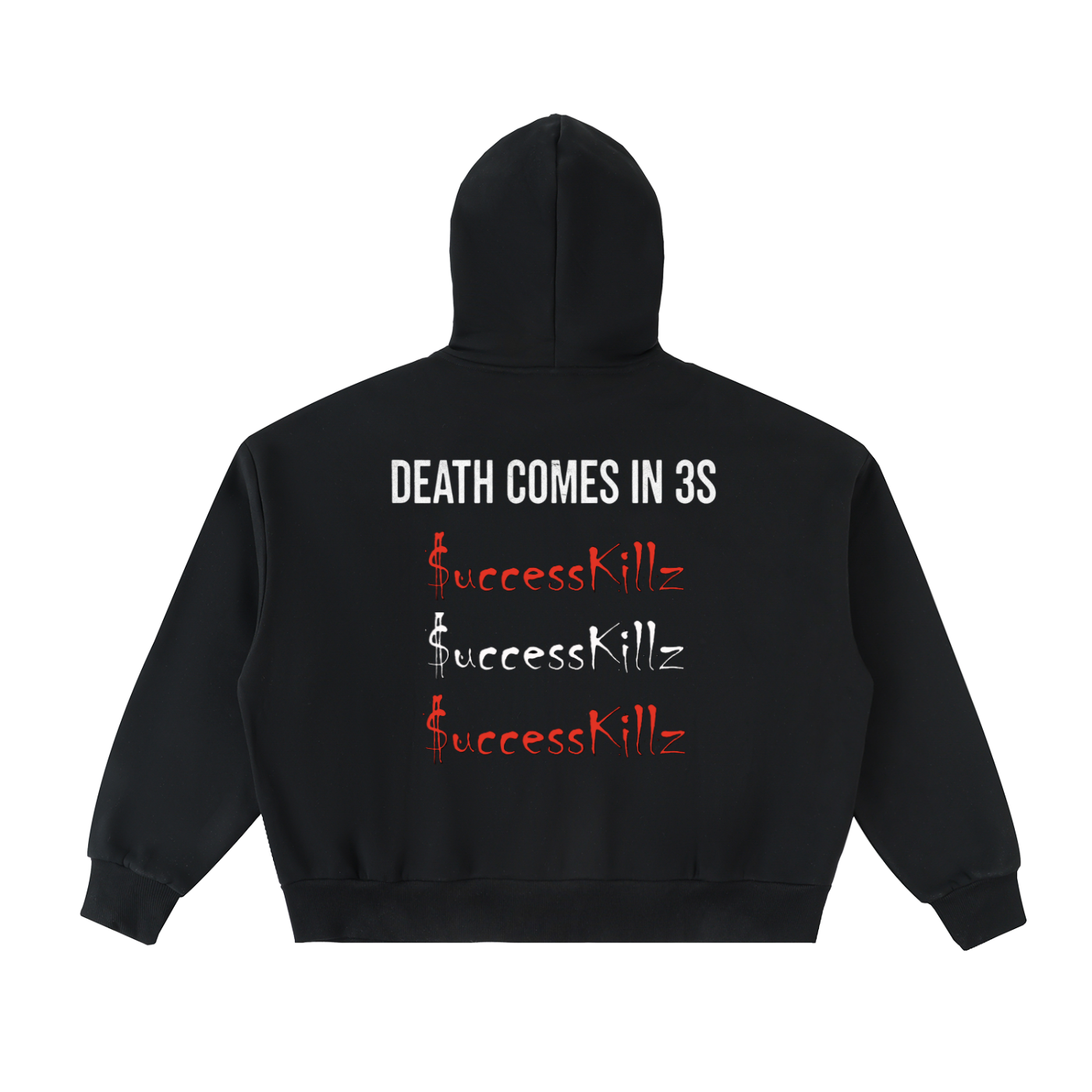 $K “Death Come In 3s” Full-Zip  “Body Bag” Hoodie