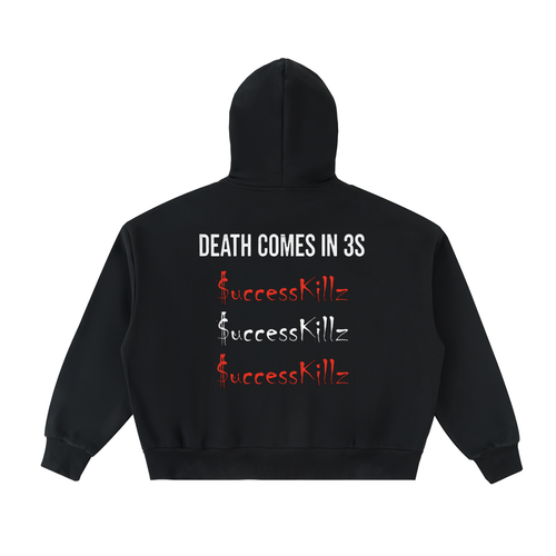 $K “Death Come In 3s” Full-Zip  “Body Bag” Hoodie