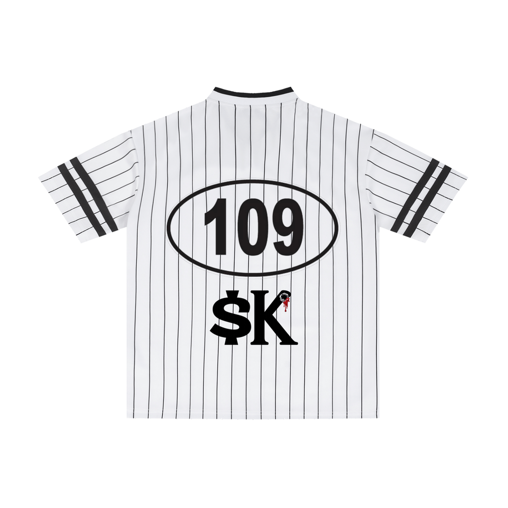 Unisex $uccessKillz “109” Pinstriped Baseball Jersey