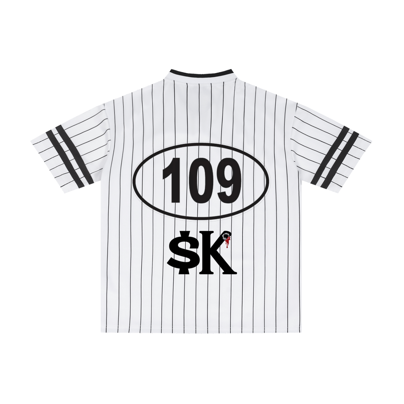 Unisex $uccessKillz “109” Pinstriped Baseball Jersey