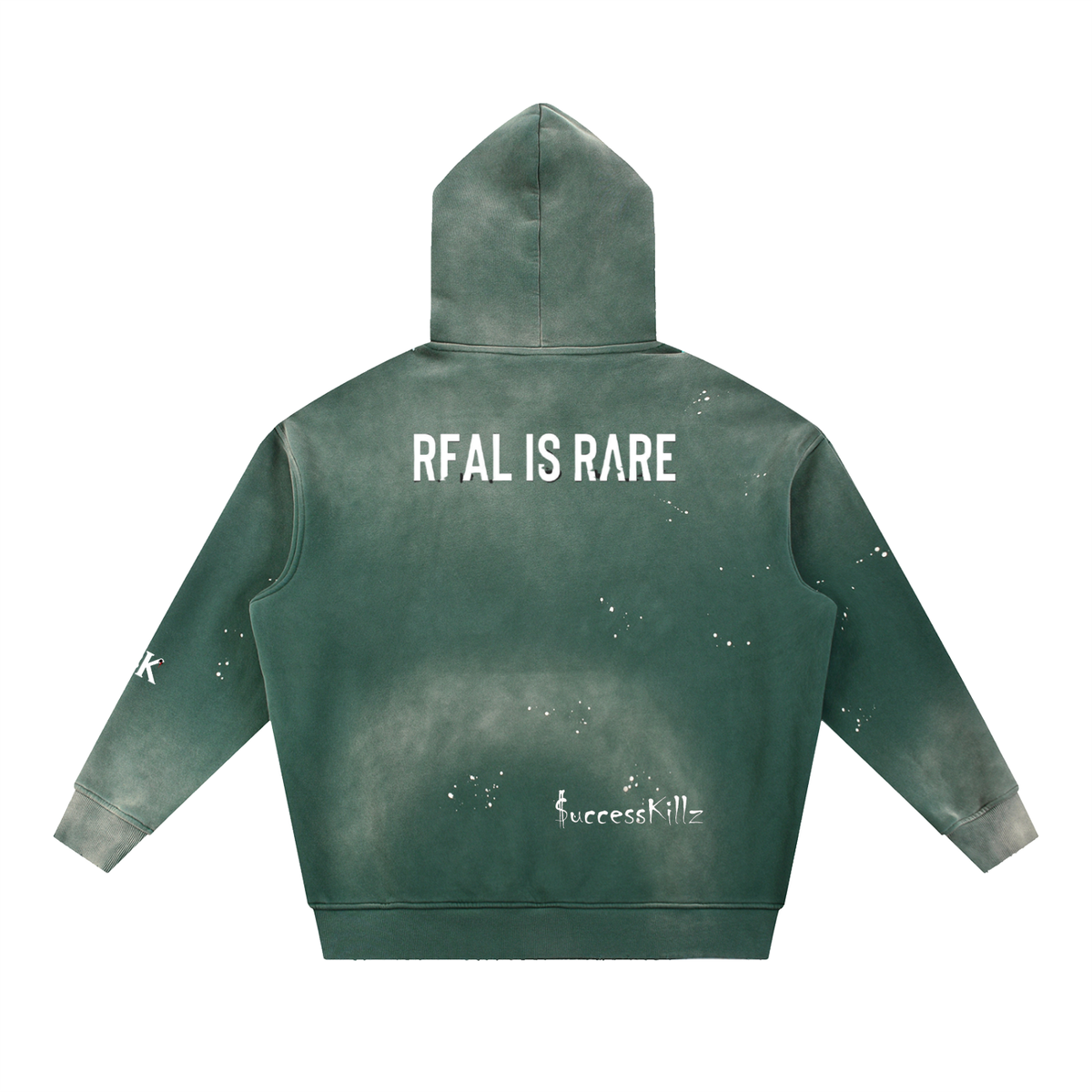 $uccessKillz “REAL IS RARE” Vintage Washed Frayed Hoodie