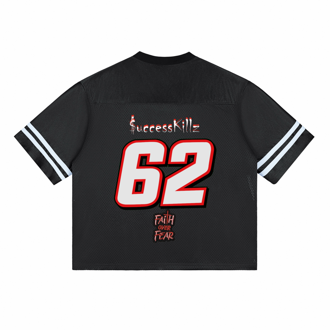 $K WillyWolf “Faith Over Fear” Striped Football Jersey