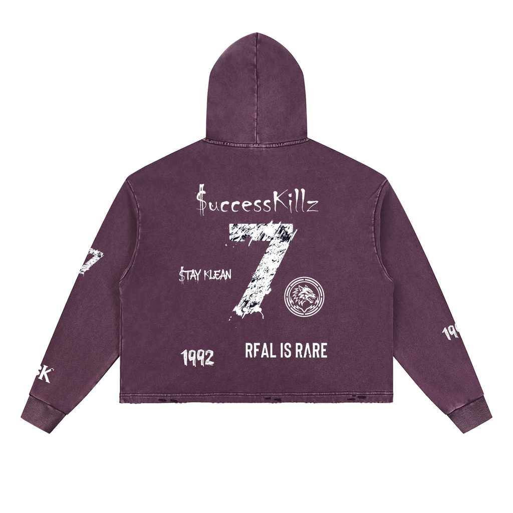 $uccessKillz “$TAY KLEAN” + “REAL IS RARE” Vintage Washed Hoodie