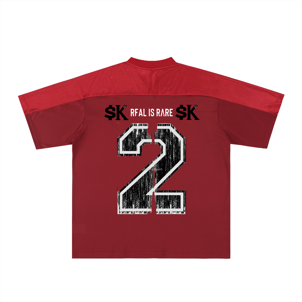 $uccessKillz “REAL IS RARE” Blood Red Football Jersey