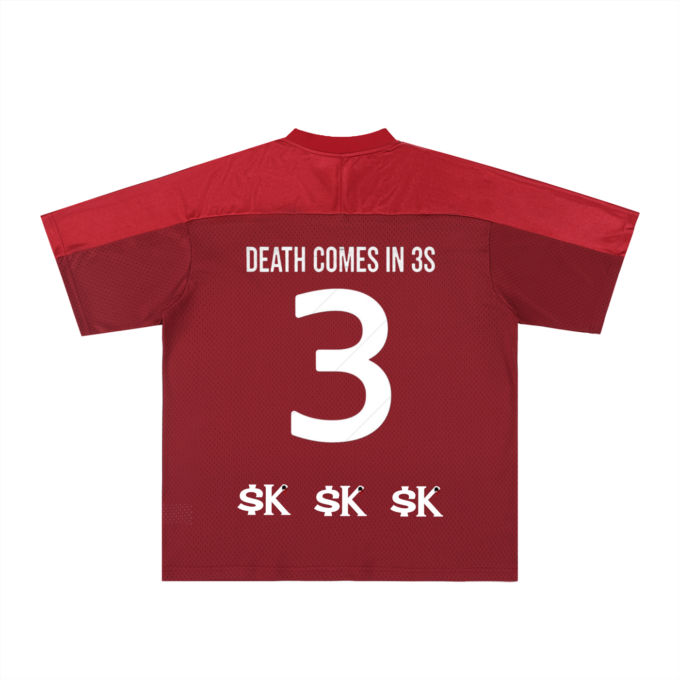 $uccessKillz “Death Comes In 3s” Blood Red Football Jersey
