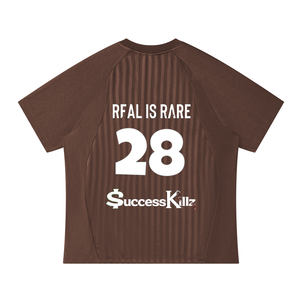 Unisex $K “Wolf Logo” + “REAL IS RARE” Striped Soccer Jersey