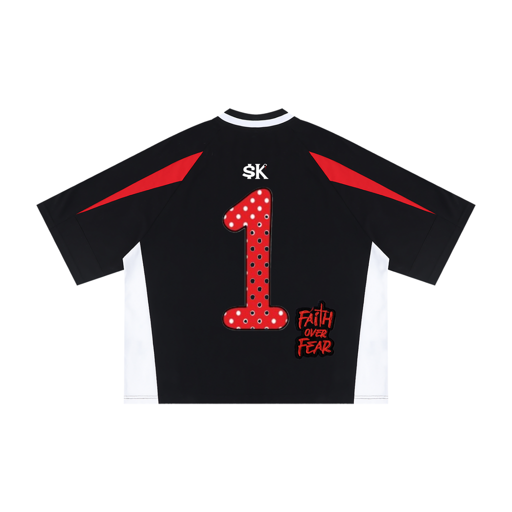 Unisex $uccessKillz “Polka Dot 1” + “Faith Over Fear” Oversized Football Jersey