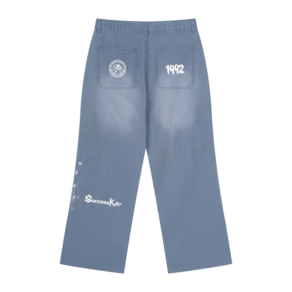 Men's $uccessKillz Vintage “$TAY KLEAN” Paint Splatter Denim Jeans
