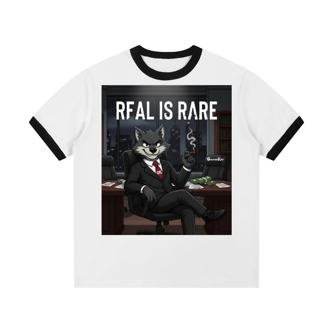 $uccessKillz WillyWolf “REAL IS RARE” Crewneck T-Shirt
